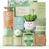 Uongeod Birthday Gifts for Women Her Teen Girls，11PCS Birthday Basket for Women Green Happy Birthday Gift Box for Mon Wife Daughter Aunt Sister Best Friend Coworkers