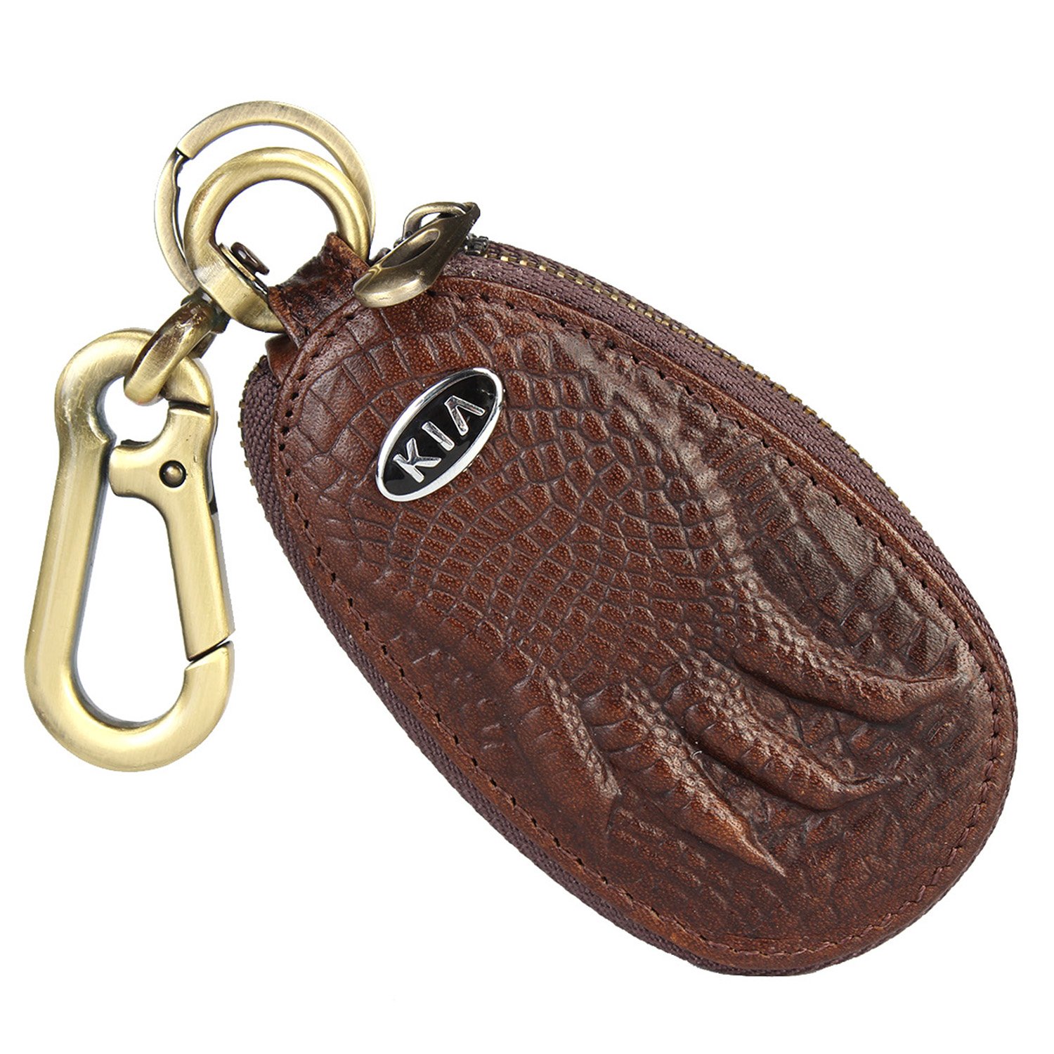 送料無料 車本革キーforbカバーケーススマートキーチェーンコインパックメタルフックキーチェーンジッパーバッグ車リモートキーホルダー ブラウン Golden Tai8 B078nm7226 Kia Kia 新品即決 Formaproducoes Com Br