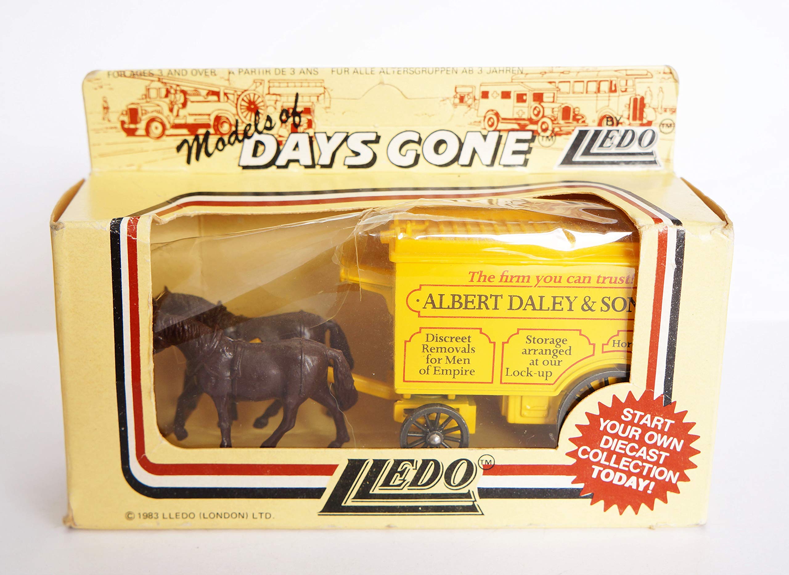 Lledo DAYS GONE MADE IN ENGLAND HORSE DRAWN REMOVAL CART ALBERT DALEY & SON