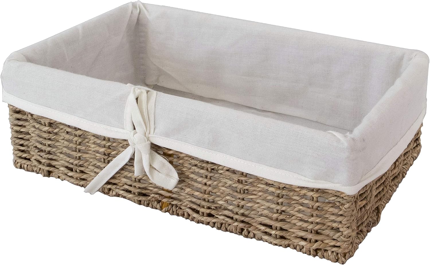 Natural Wicker Woven Storage Basket with Liner, Decorative