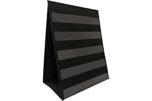 Essex Wares - 13" Wide x 17" Tall Tabletop Pocket Chart, Black - Double Sided with 5 Straps Each- Ultra-Durable Pocket Chart Stand for Classroom - Easy to Use, Reusable & Foldable Tabletop Chart Stand