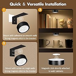 6Pcs Picture Lights for Wall Battery