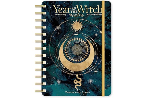 2023 Wiccan Calendar Year Of The Witch 2022-2023 Weekly Planner By Temperance Alden | On-The-Go  17-Month Calendar (Aug 2022 - Dec 2023) | Compact 5" X 7" | Flexible Cover,  Wire-O Binding, Elastic Closure, Inner