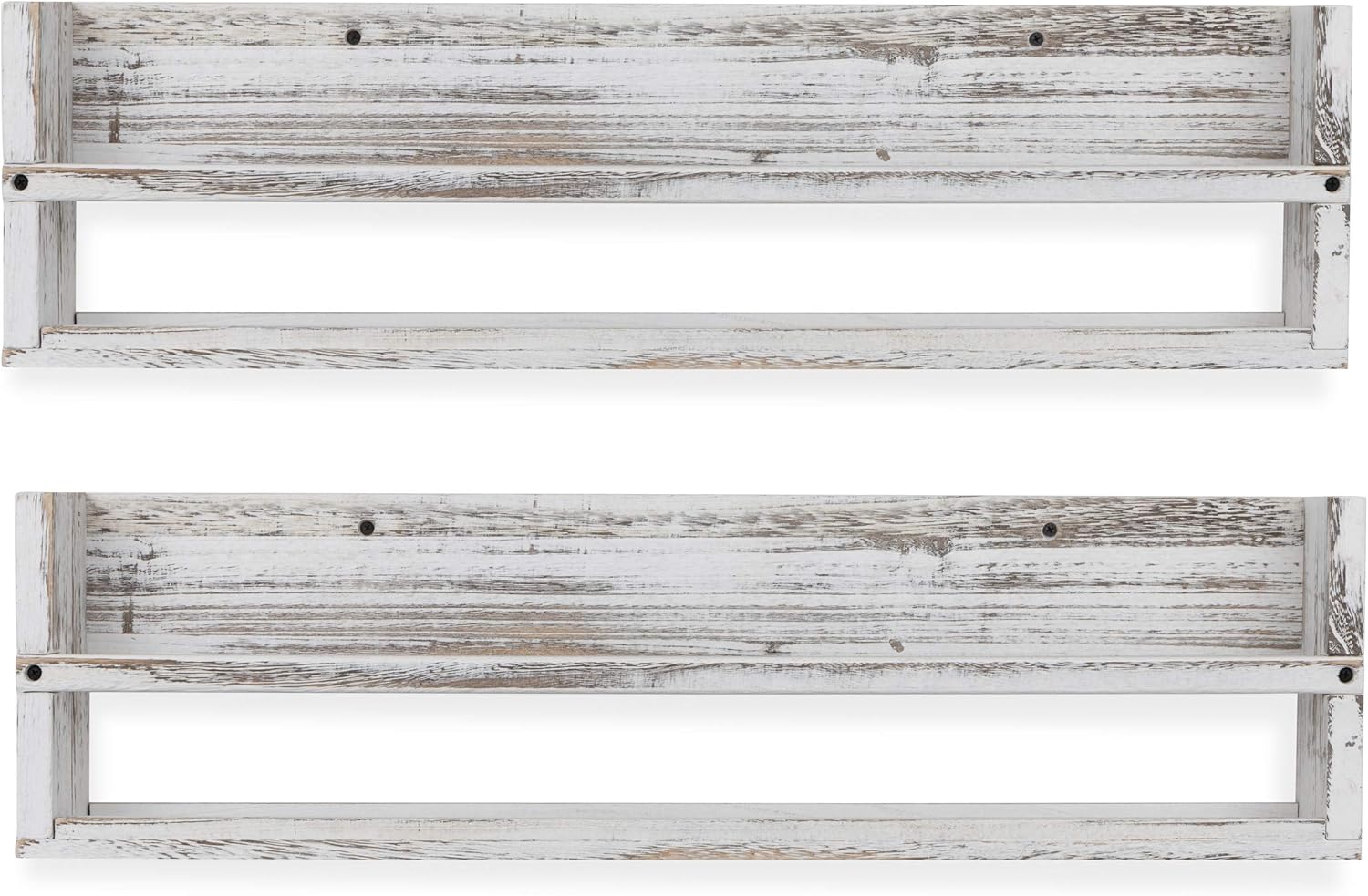 white floating bookshelves nursery