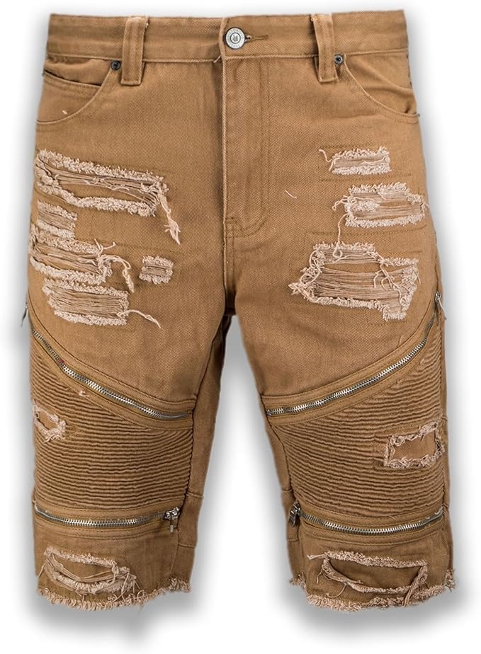 ripped khaki shorts
