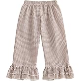Karuedoo Toddler Baby Boy Girl Gingham Bubble Pants Kids Casual Plaid Elastic Waist Long Bloomers Trousers Bottoms