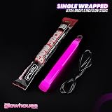 Glowhouse 10pk Red Lightsticks 6 Inch 12+ Hour Ultra Bright Emergency Safety view 2