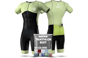SLS3 Triathlon Suits Mens - Aerodynamic Sleeved Mens Tri Suit – Lightweight Trisuit with Premium FX Fabrics - 2 Pockets