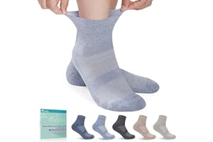 Revosoxs Diabetic Socks for Men Women,5 Pairs Bamboo Diabetic Ankle Socks for Women,Non-Binding Diabetic Socks