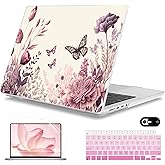 Mektron Case for M5 MacBook Pro 14 inch 2025 A3434 A3112 Fit 2024-2021 M4 A3112 A3401 A3185 M3 A2918 A2992 M2 A2779 M1 A2442 Pro/Max, Hard Shell Cover for MacBook Pro14, Butterfly Flower C074