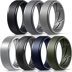 ThunderFit Silicone Wedding Rings for Men, Airflow