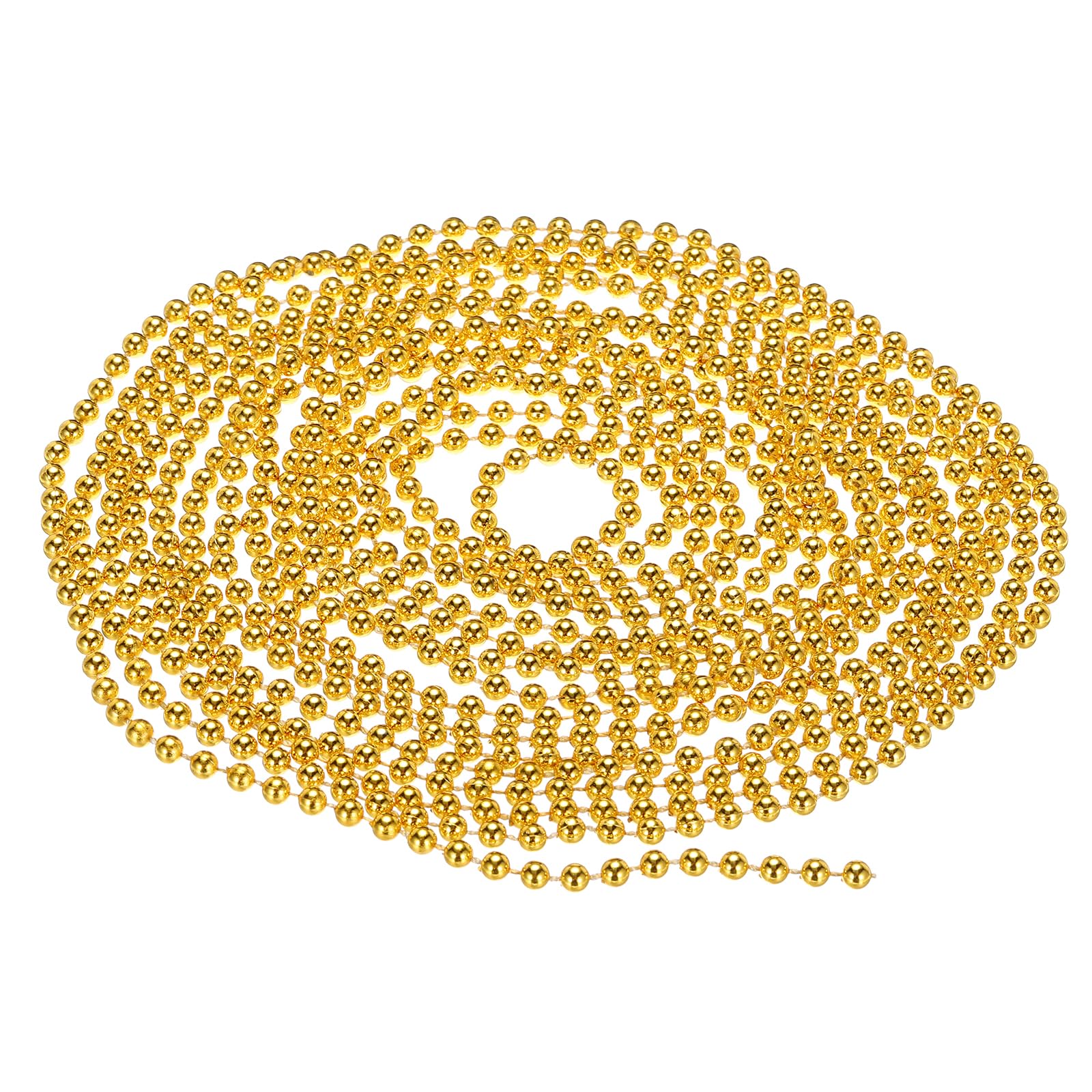 PATIKIL 5mm Pearl String, 16.4Ft/5m 1 Roll Pearl Trim Artificial Pearl Strand Pearl Strands Spool for DIY Jewelry Decor Wedding Party Christmas Trees, Golden