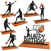 13 Pcs Basketball Party Table Decorations Basketball Table Centerpieces Paper Basketball Player Silhouette Birthday Party Table Signs Basketball Slam Dunk Centerpieces for Birthday Party Supplies