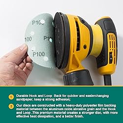 S SATC 5 Inch 9 Holes Sanding Discs 100 Grit Sand