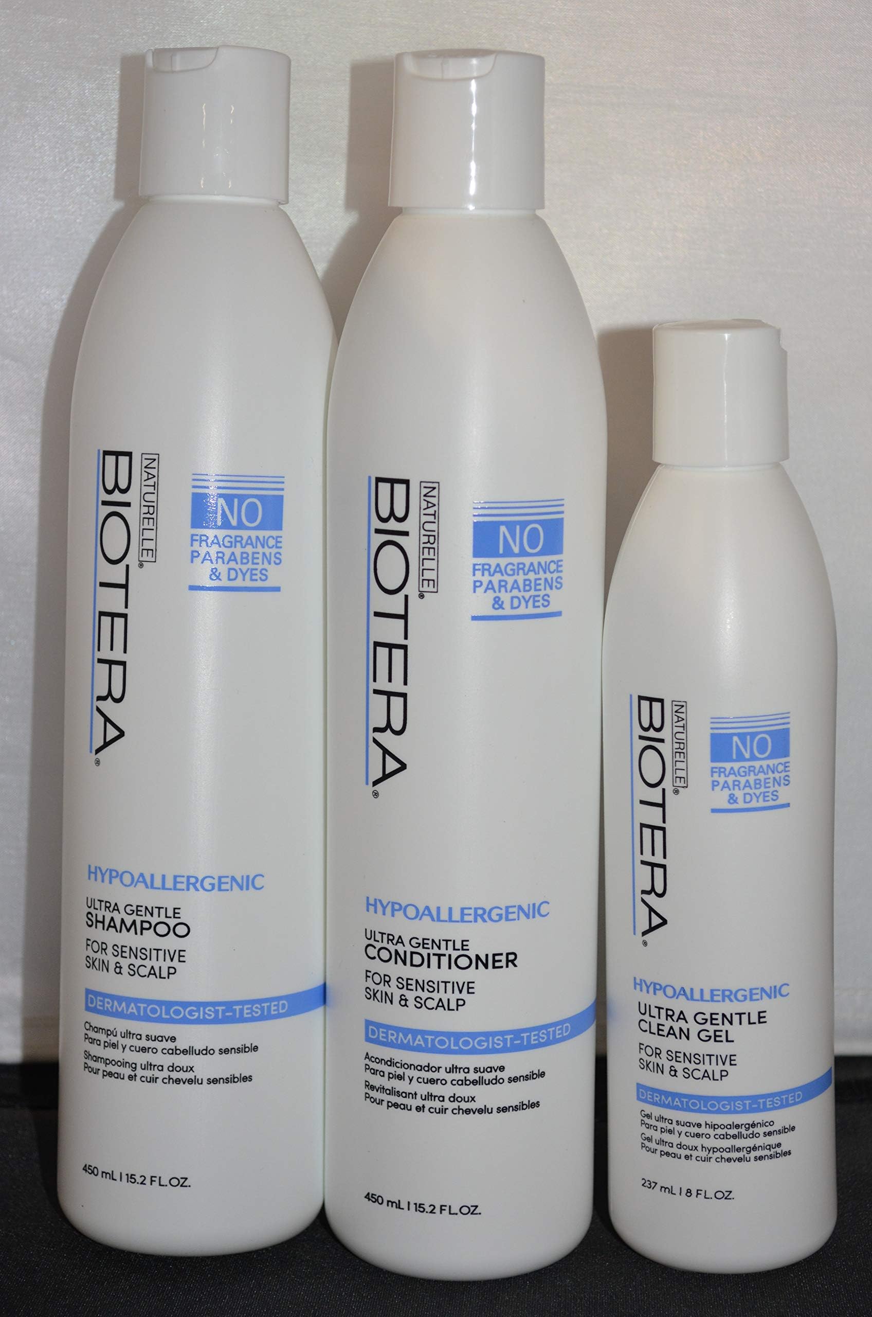 Biotera Hypoallergenic Shampoo (15.2oz), Conditioner (15.2ox) and Gel (8oz) - Vegan