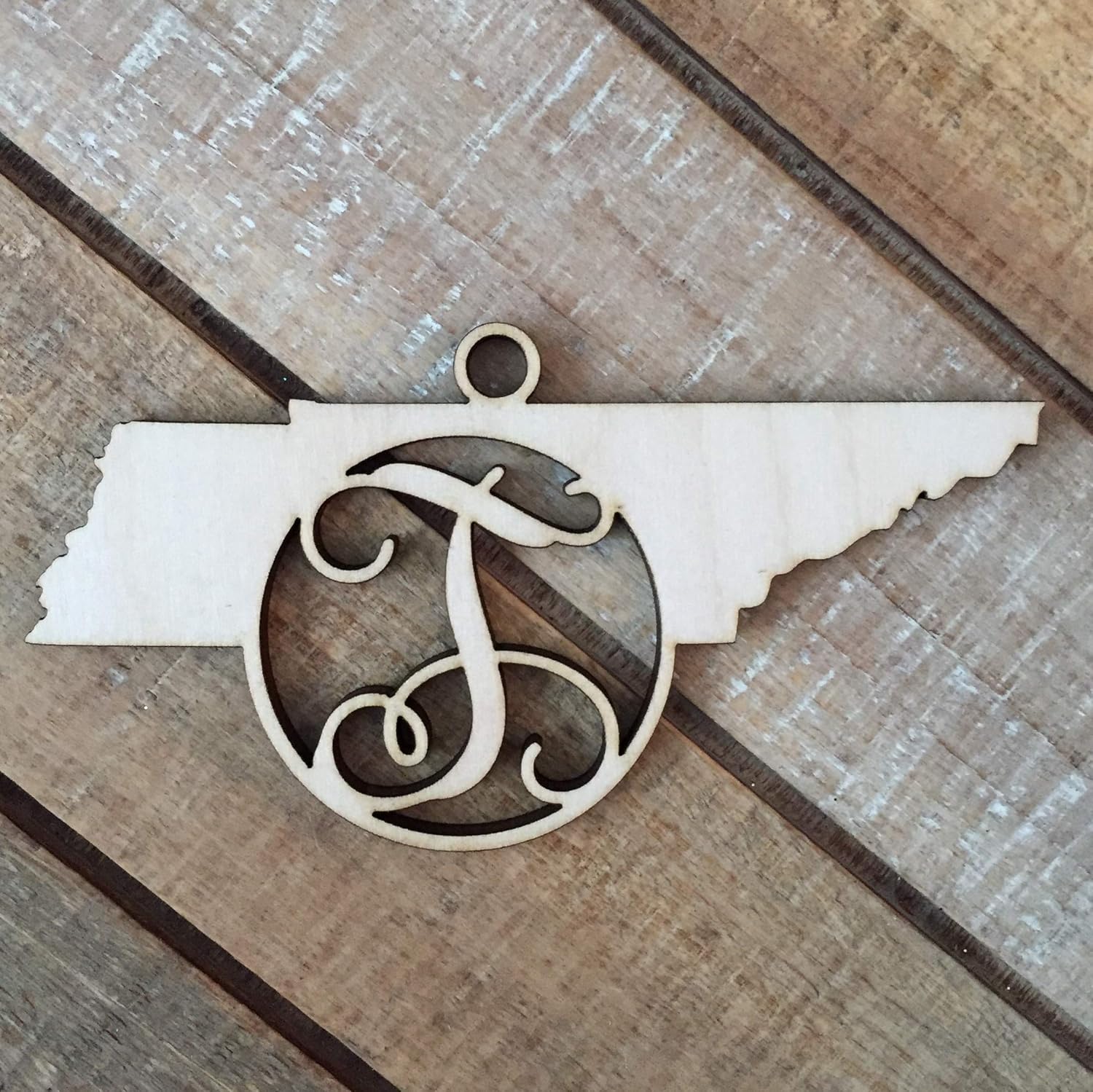 Tennessee State Christmas Ornament Monogram TN Ornament