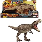 Mattel Jurassic World T. rex Dinosaur Toy with Sound & Movement, All-Out Attack Tyrannosaurus Rex Action Figure with Rampage 