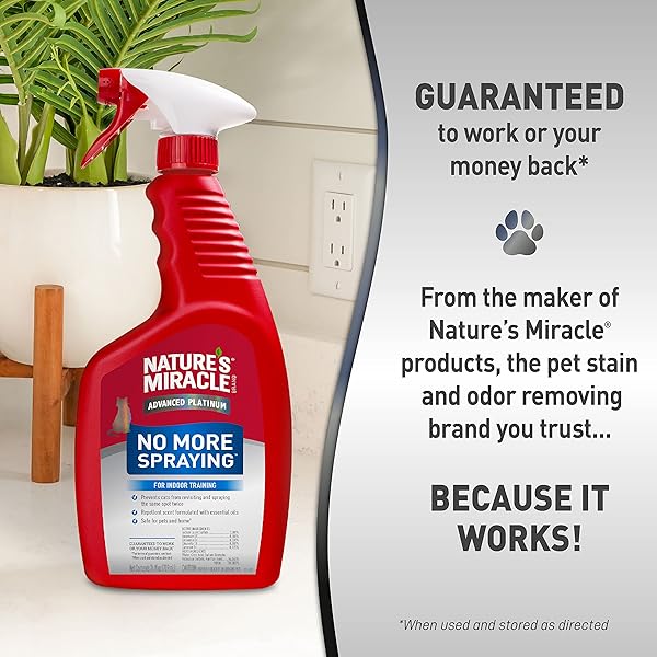 NATURE’S MIRACLE ADVANCED PLATINUM NO MORE SPRAYING, 24 OUNCES, HELPS DISCOURAGE REPETITIVE CAT SPRAYING