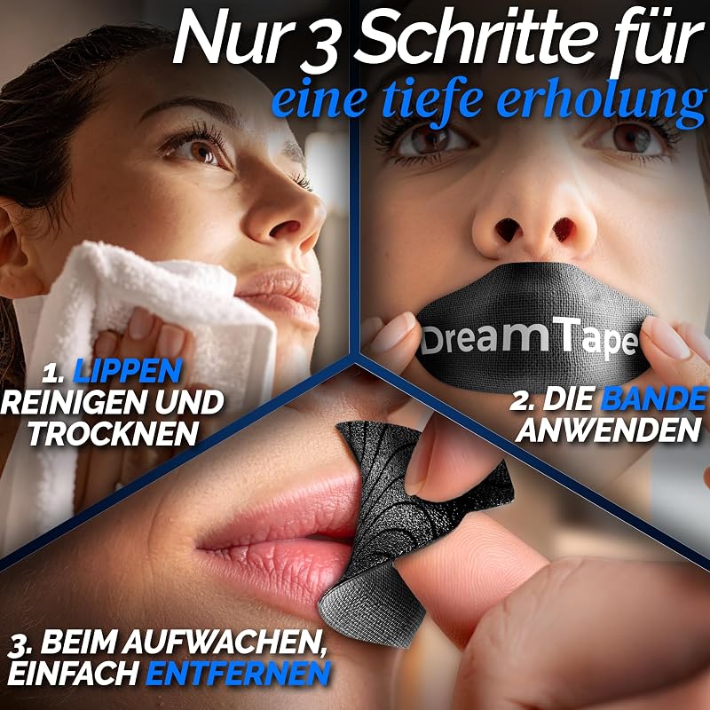 ® 35x Mouth Tape gegen Schnarchen – Mundpflaster zum Schlafen, Mundkleber für ruhigen Schlaf & Schlafhilfe – hypoallergen, latexfrei, atmungsaktiv – antischnarchmittel, mundtape