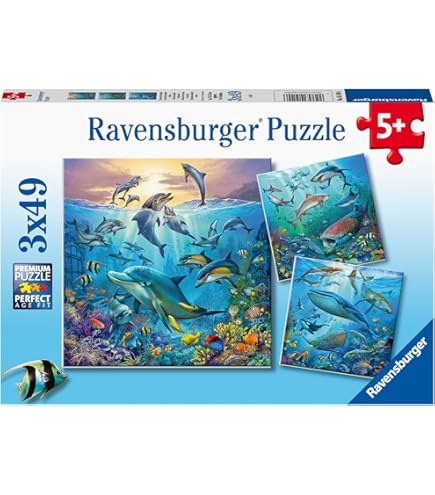 Ravensburger Jungle Fun Puzzle Set - 3x49 Piece Jigsaw Puzzles For Kids Ages 4-8