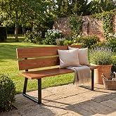LHERUT Park Bench Frames, Metal Bench Legs with Backrest Brackets | Integrated Heavy-Duty Metal Bench Bracket for DIY , Garden Seating, Porch Stool.(Excluding Wooden Boards and Screws)