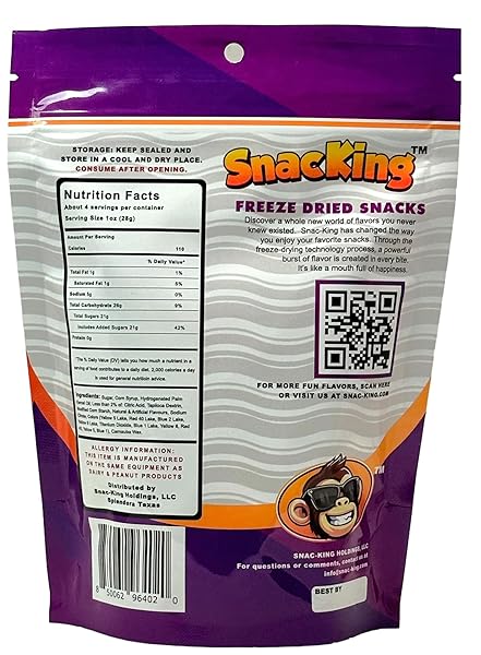 PREMIUM FREEZE DRIED CANDY – RAINBOW BITES/WILD BERRY FLAVOR – (4 OZ) RESEALABLE BAG