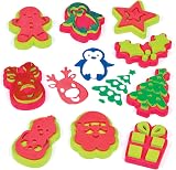 Baker Ross AF808 Christmas Stampers 10 Pack Kids Arts Crafts Foam Easy Hold view 2