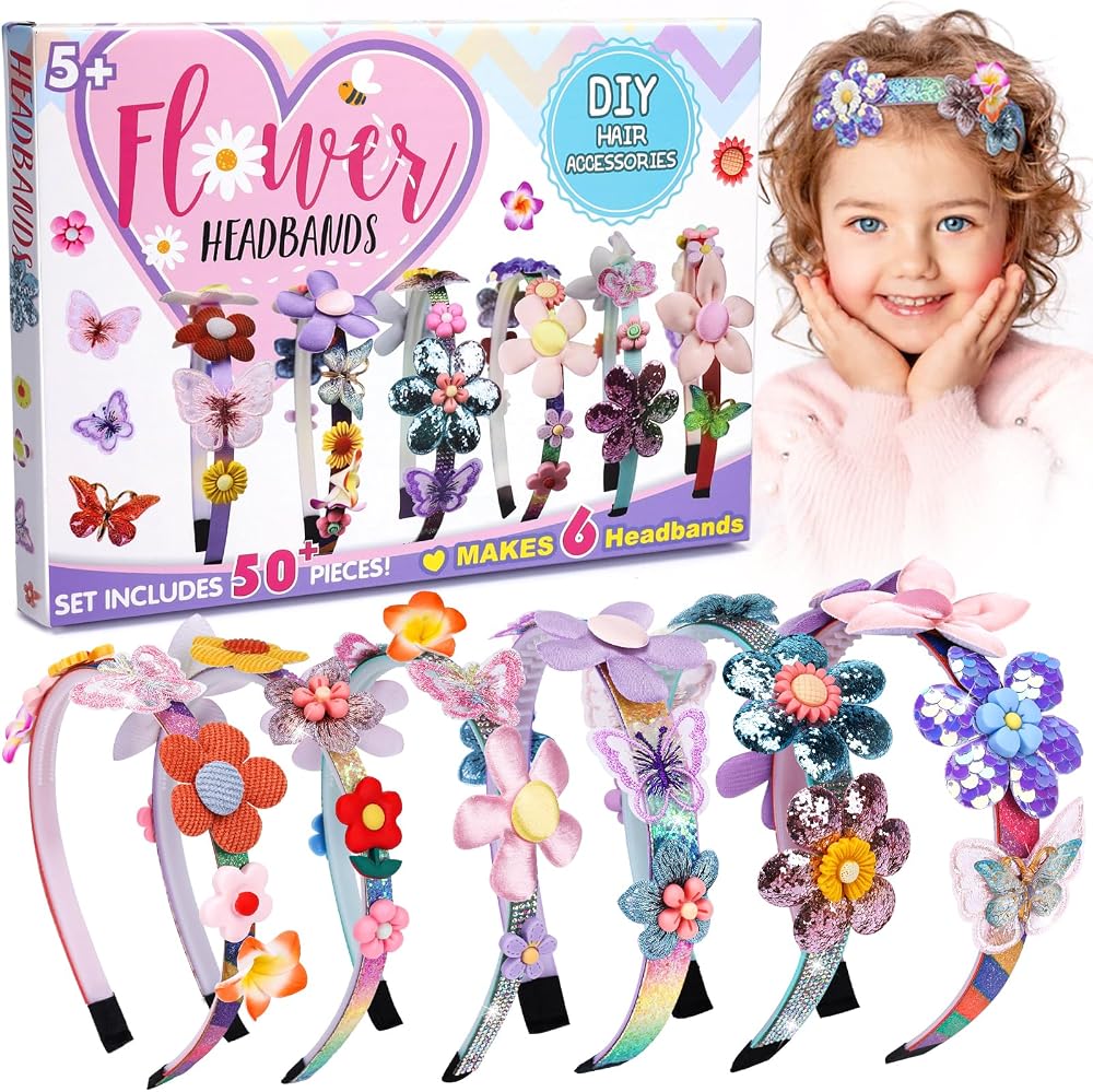 CITSKY Craft Kit Girls 6-12 Fashion Hair Accessories DIY Flower Making Set