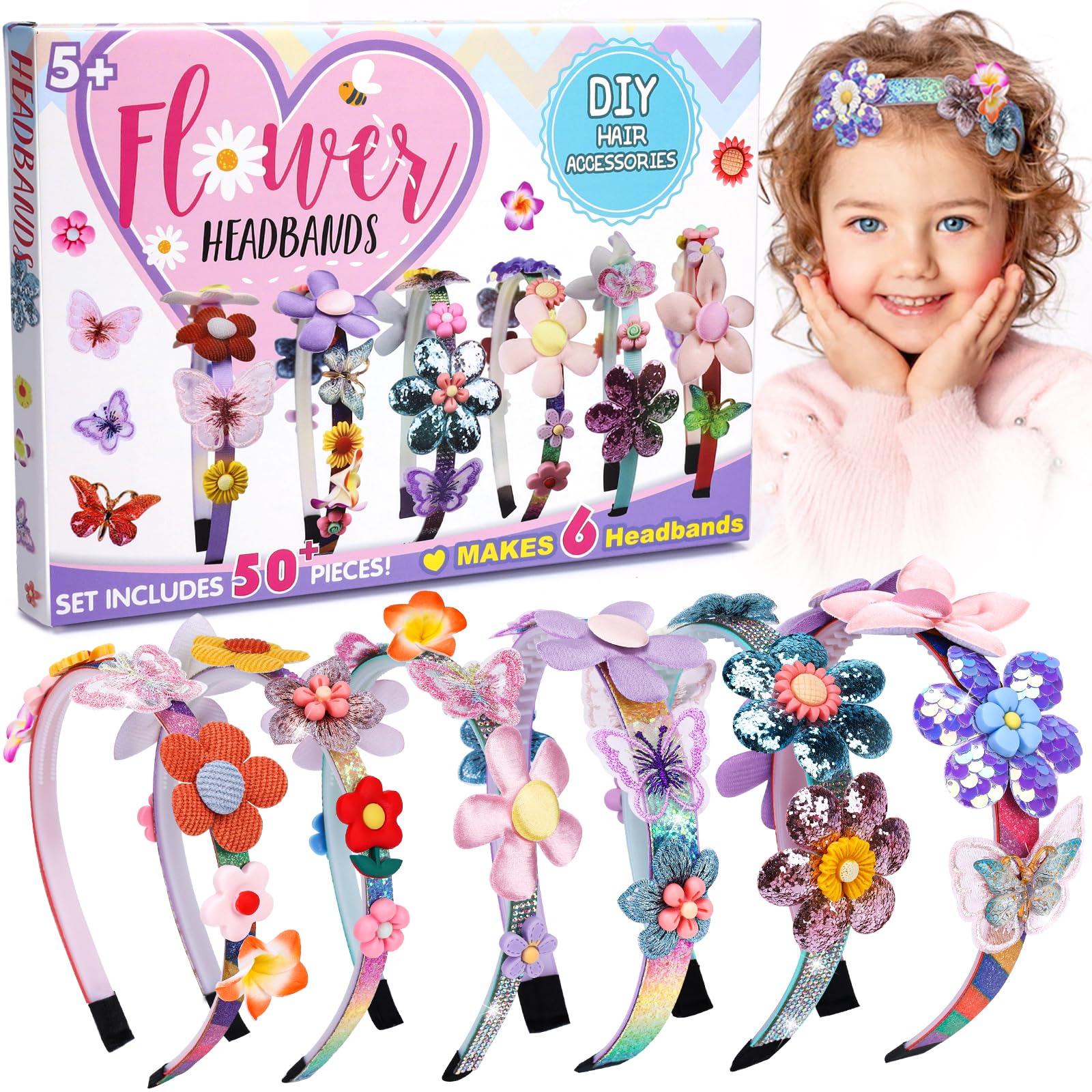 CITSKY Best Gifts for 6-Year-Old Girls: Craft Kits for Kids 6-12 | Fashion Hair Accessories Making Set | that Allows Girls to Make Their Own Unique DIY Flower Hair Accessories