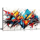CIRABKY Abstract Pictures for Living Room Wall Decoration - Colorful Room Wall Decor for Bedroom - Modern Office Wall Art Size 20" x 40"
