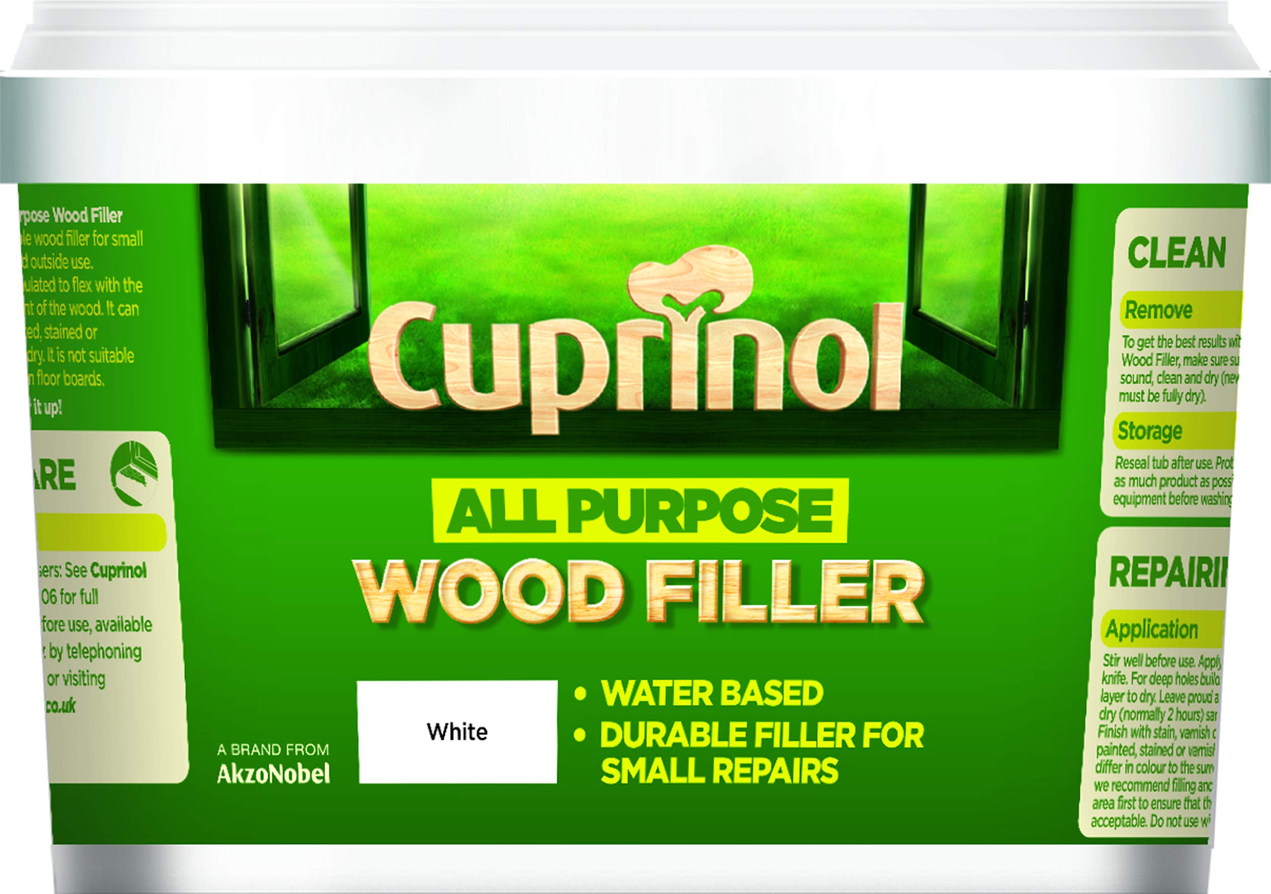Cuprinol All Purpose Wood Filler Exterior Woodcare, White Tub, 250 ml