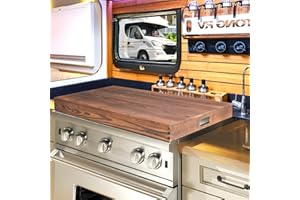 RV Stove Top Cover & Gas Burner Board, Countertop Cutting Board for Most 3 or 4 Burner RV Camper Stoves, Non-Slip Design Oven
