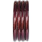 JD'Z COLLECTION Indian Jewelry Glass Bangles for Women Bollywood Plain Glass Bangle Set of 4p Traditional Costume Matching Bracelets Bangle For Women/Girls