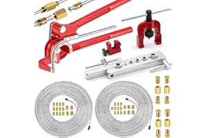 smseace 55Pack 3/16 Inch+1/4 Inch Brake line kit Include 25 FT Zinc-Plated Brake Lines with Fitting(32pcs Fittings,4pcs Union