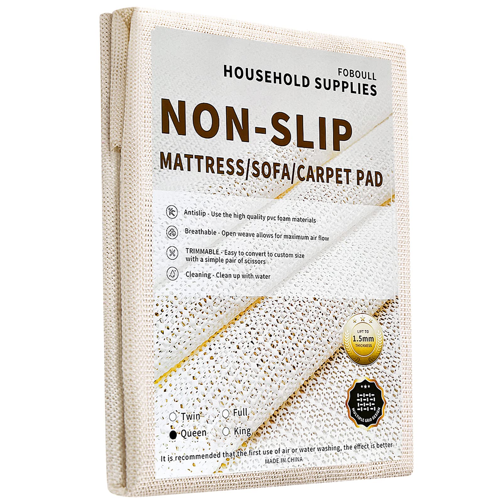 Photo 1 of Foboull Mattress Slide Stopper and Gripper,Slip Mattress Grip Pads,Mattress Nonslip Pads Keep Mattress from Sliding - for Box Spring, Platform & Bed Frames - Queen
