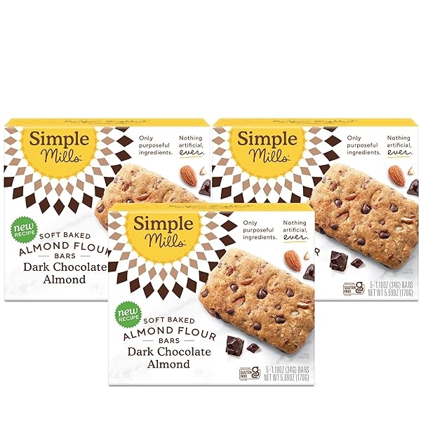 SIMPLE MILLS ALMOND FLOUR SNACK BARS, DARK CHOCOLATE...