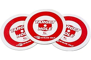 EyeLine Golf Target Holes - Practice Training Aid for Precision Practice on Green. Indoors/Outdoors. Toss to Create Simple Speed Control Targets. Red and White-Easy to See. Pack - 3. Made in USA