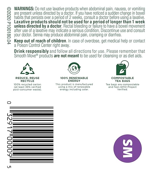 TRADITIONAL MEDICINALS ORGANIC SMOOTH MOVE LAXATIVE TEA, 16 TEA BAGS (PACK OF 1)