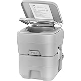 VIVOHOME 5.3 Gallon Waste Tank Portable Indoor Outdoor Toilet Compact Double-outlet Commode with Anti-leak Seal Ring and Clea