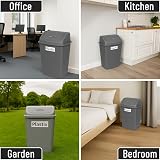 Plastix 50L Swing Bin Plastic Waste Rubbish Kitchen Dustbin Silver view 5