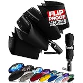 TUMELLA Inverted Windproof Umbrella, Large, Strong & Light, Portable and Automatic Reverse Folding Rain Umbrella, Durable Premium Grip, Fits Car & Backpack