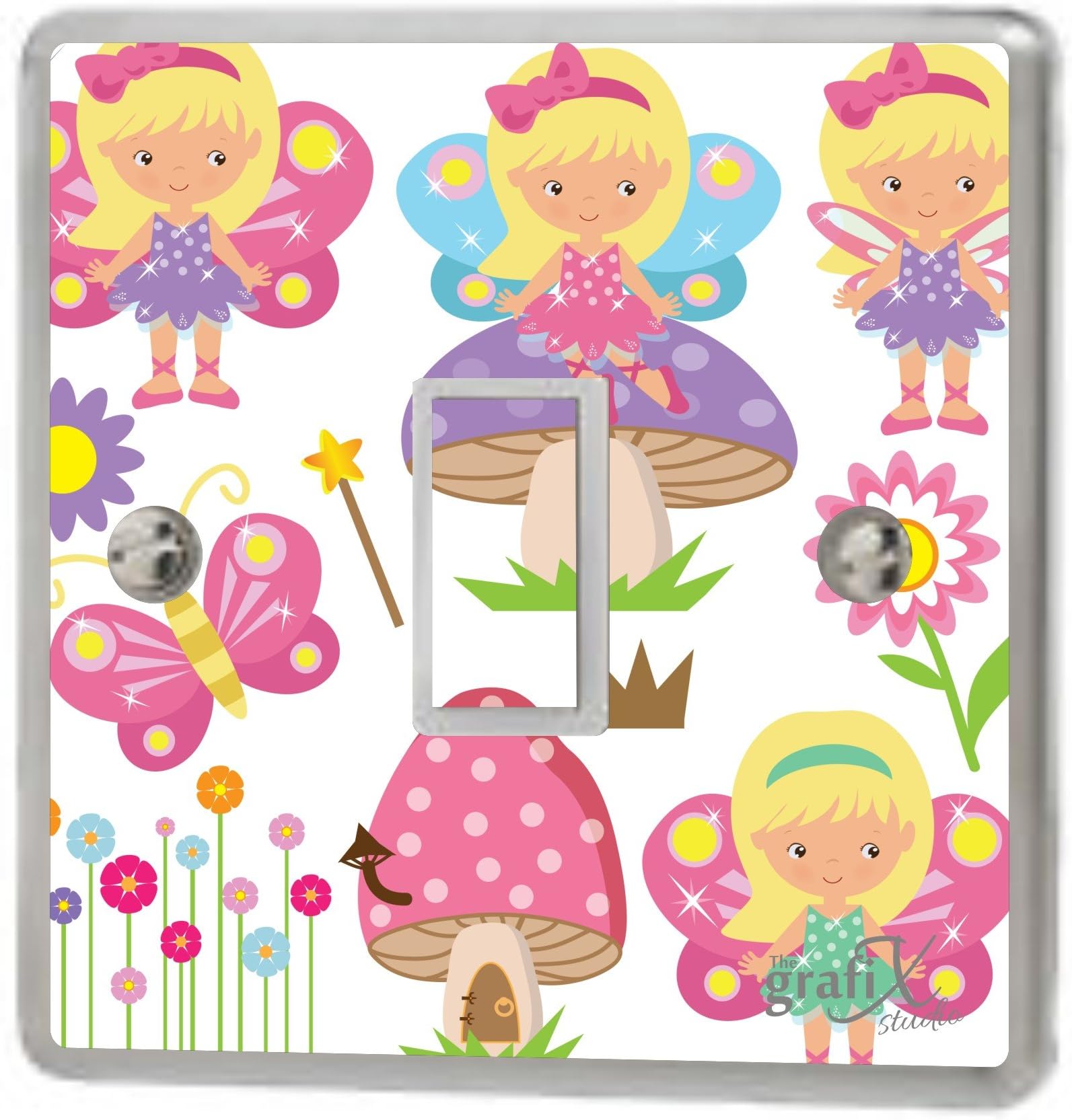 the grafix studio Single Light Switch & Double Switch Sticker Fairy Vinyl/Skin cover sw135
