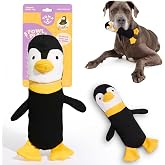 Yomp Penguin Dog Toy &ndash; Durable Stuffed, No Squeaker Dog Toys with Natural Canvas and Crinkle Paper &ndash; Interactive Stuffed Animal for Dogs (Waddles)