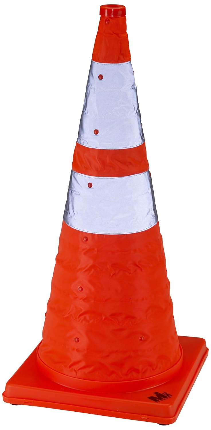 Mutual 17714 Nylon Collapsible Traffic Cone, 28" Height, Orange