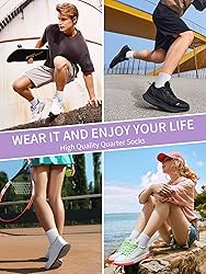 Airacker Athletic Quarter Socks with Cushion