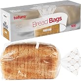 Tafura Bread Bags, 100 Count, BPA-Free with Twist Ties &amp; Date Tabs | Stores sandwich loaves, sourdough, pastries, muffins, bagels, rolls, and other baked favorites.
