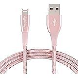 Amazon Basics Double Nylon Braided USB A Cable with Lightning Connector, Premium Collection, MFi Certified Apple iPhone Charg
