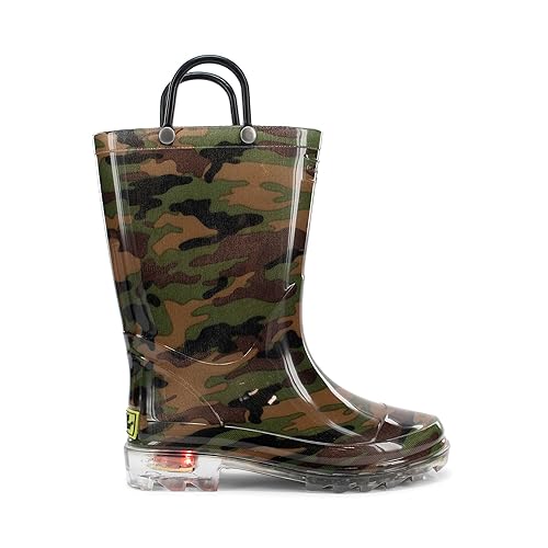 Western Chief Kids Light Up Waterproof Rainboots with Handles for Easy On & Off