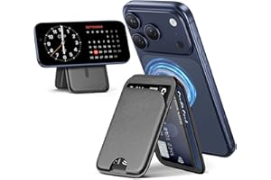 QYQBOON Mag-Safe Wallet Magnetic Wallet for Phone Lightweight Magnetic Phone Pouch Stand Adjustable Leather Mag-Safe Card Holder for iPhone 17/16/15/14/13/12 Series, Not for iPhone 13/12 Mini (Black)