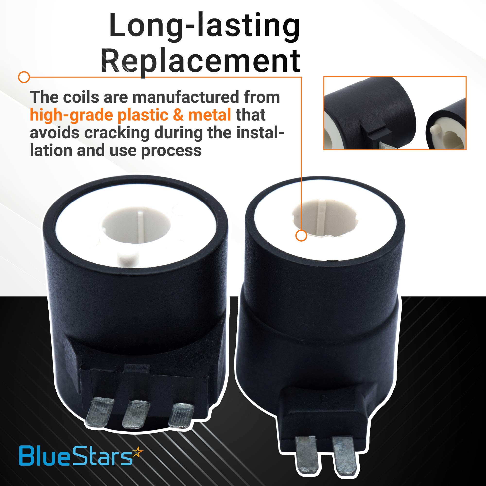 BlueStars 279834 Dryer Gas Valve Ignition Solenoid Coil Kit - Compatible with Whirlpool Kenmore Maytag Dryers - Replaces AP3094251 PS334310 12001349 694540 694539 306105 306106